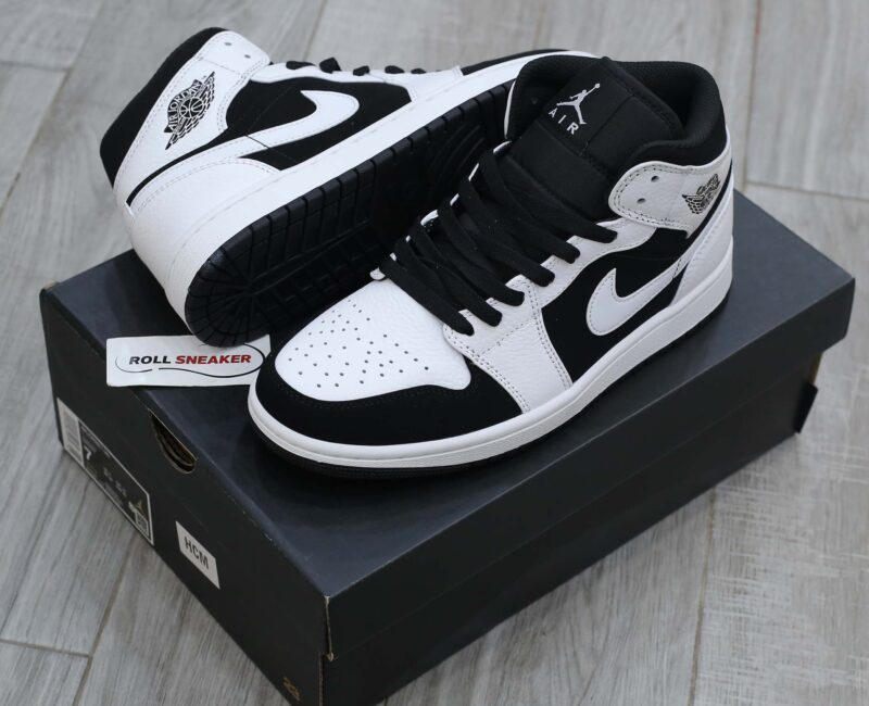 Giày Nike Air Jordan 1 Mid Tuxedo White Black Best Quality