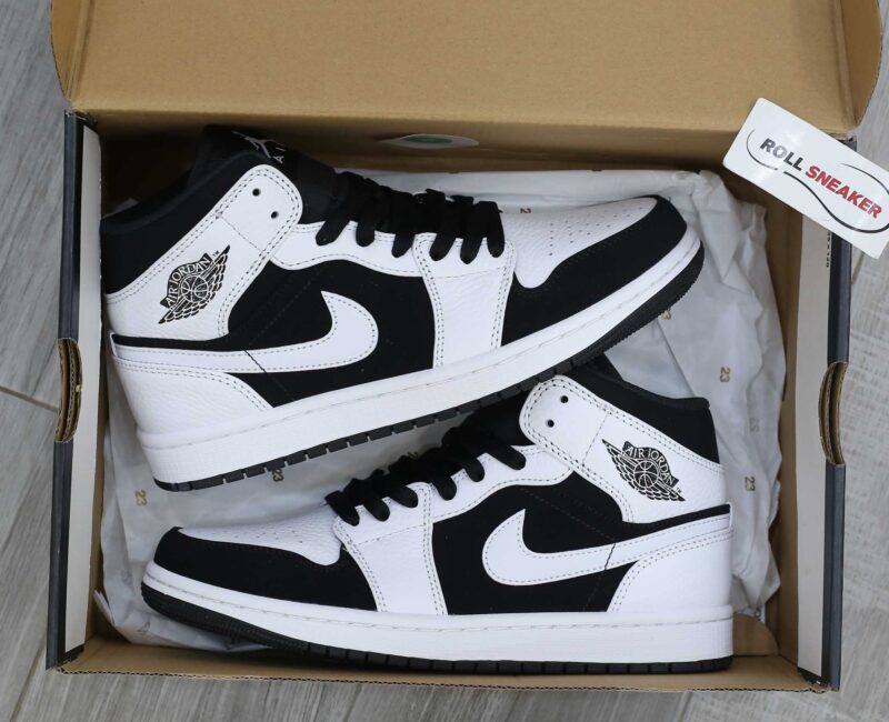 Giày Nike Air Jordan 1 Mid Tuxedo White Black Best Quality