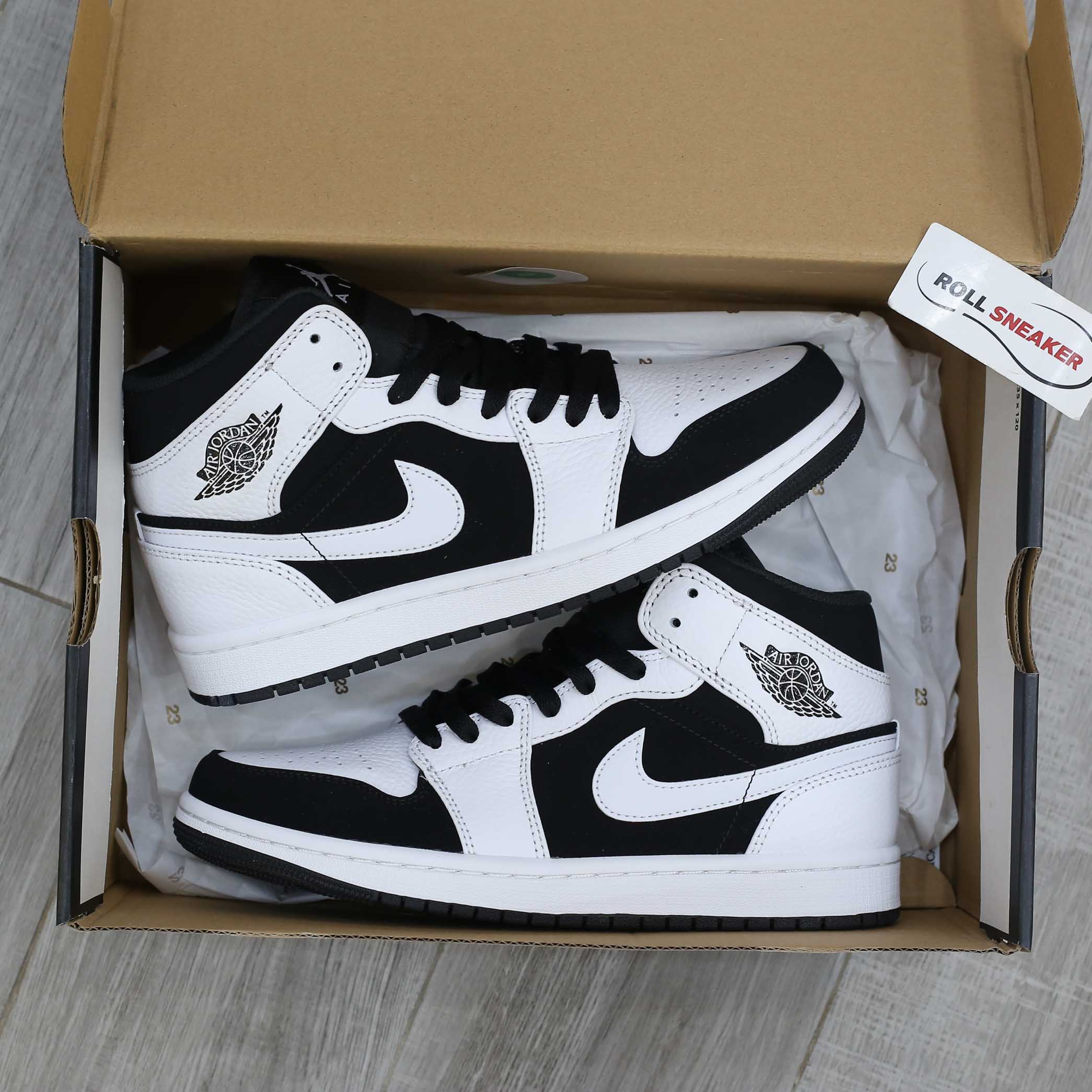Giày Nike Air Jordan 1 Mid Tuxedo White Black Best Quality