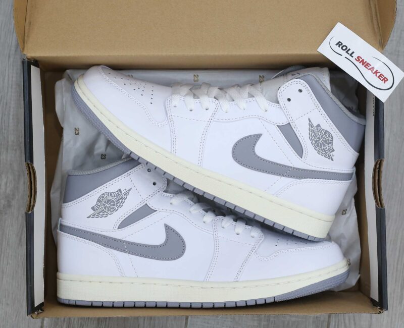 Giày Nike Air Jordan 1 ‘Mid White Stealth’ Best Quality