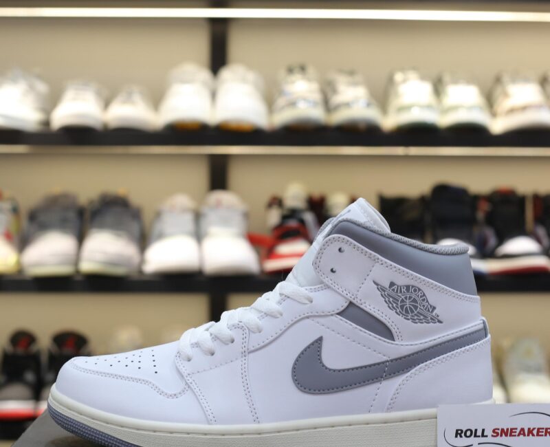 Giày Nike Air Jordan 1 ‘Mid White Stealth’ Best Quality