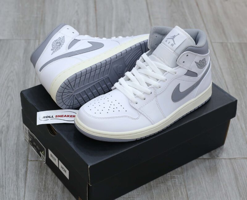 Giày Nike Air Jordan 1 ‘Mid White Stealth’ Best Quality