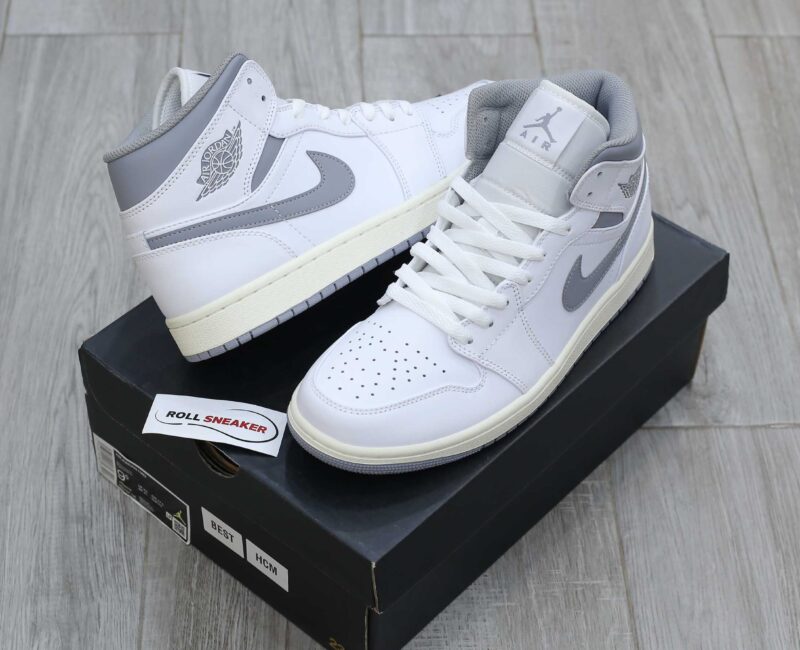 Giày Nike Air Jordan 1 ‘Mid White Stealth’ Best Quality
