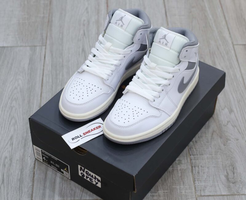 Giày Nike Air Jordan 1 ‘Mid White Stealth’ Like Auth