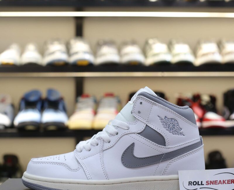 Giày Nike Air Jordan 1 ‘Mid White Stealth’ Like Auth