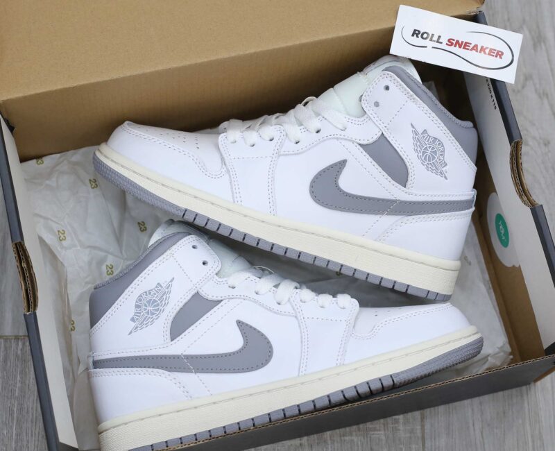 Giày Nike Air Jordan 1 ‘Mid White Stealth’ Like Auth