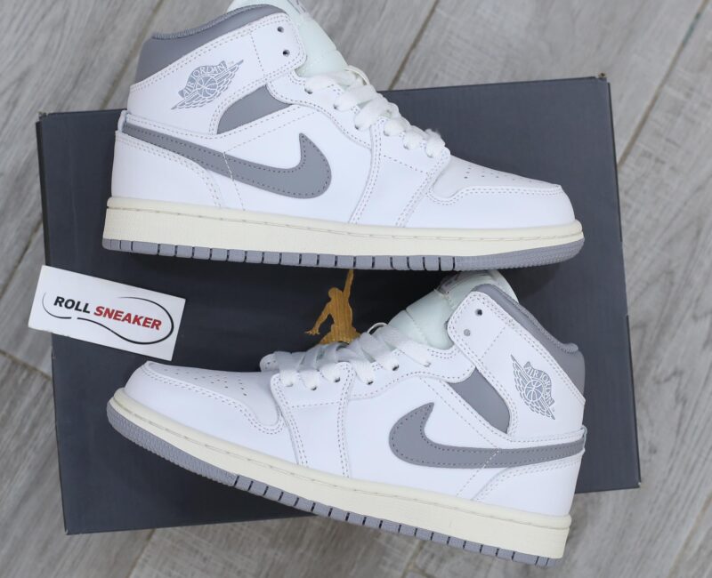 Giày Nike Air Jordan 1 ‘Mid White Stealth’ Like Auth