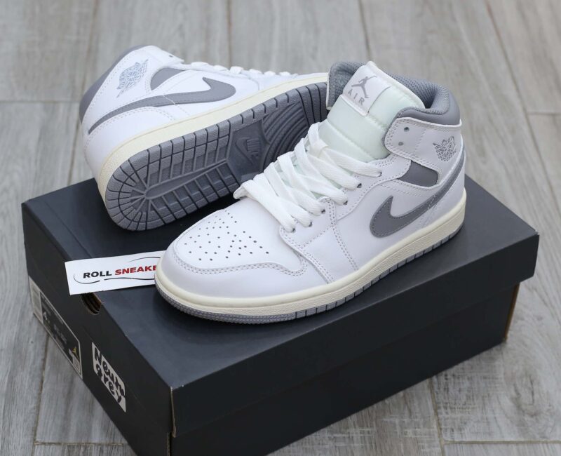 Giày Nike Air Jordan 1 ‘Mid White Stealth’ Like Auth