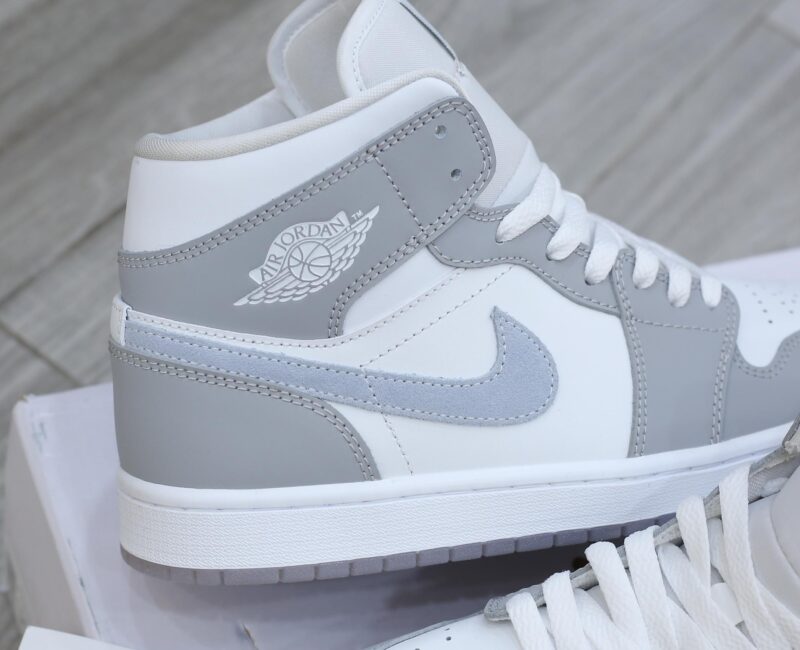Giày Nike Air Jordan 1 Mid Wolf Grey Aluminum Best Quality