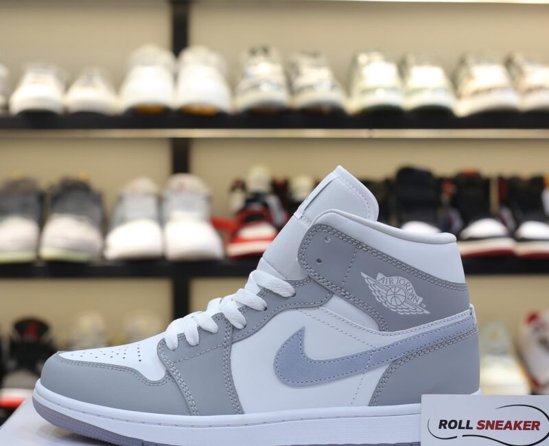Giày Nike Air Jordan 1 Mid Wolf Grey Aluminum Best Quality