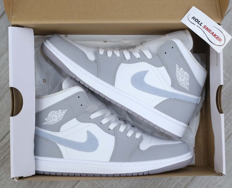 Giày Nike Air Jordan 1 Mid Wolf Grey Aluminum Best Quality