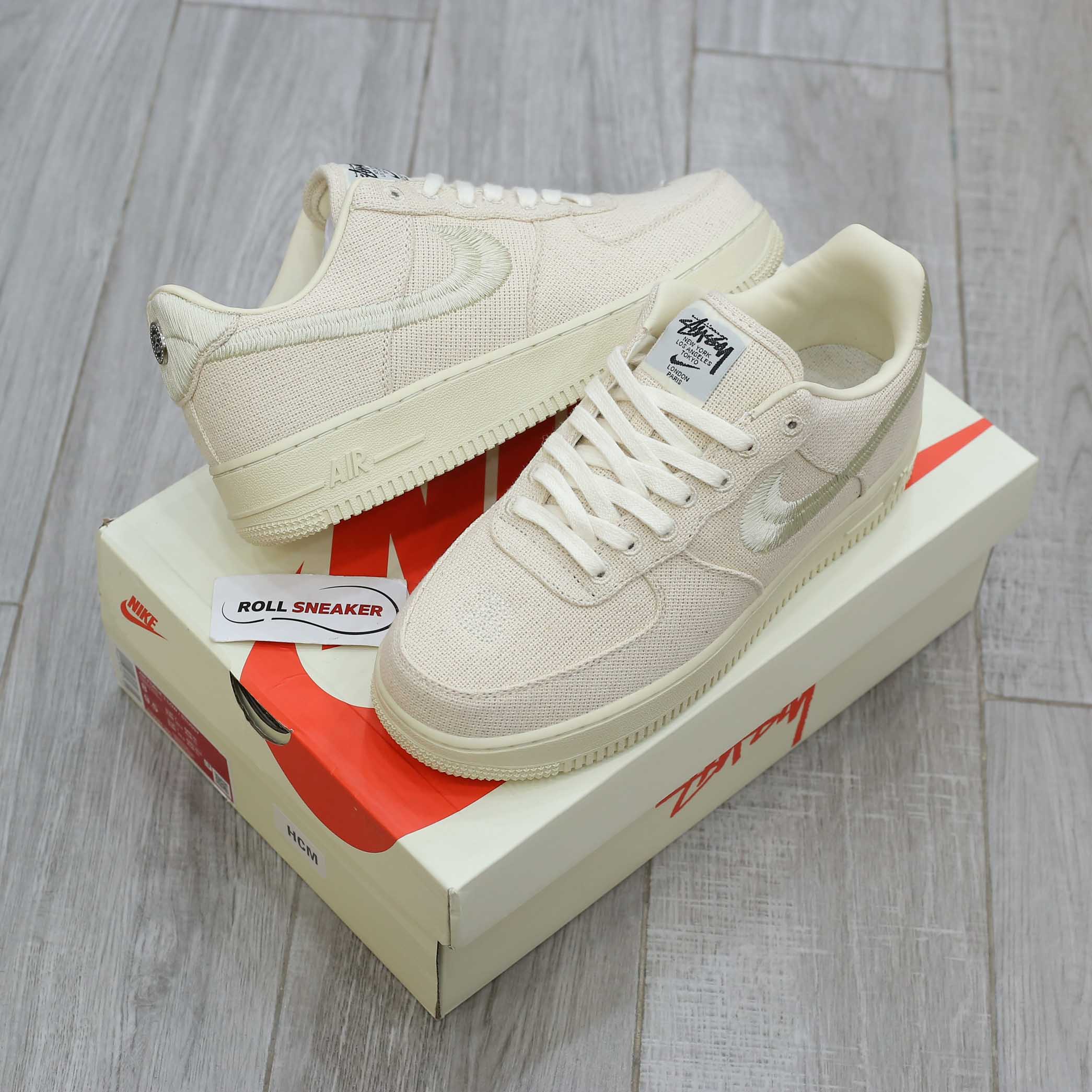 Giày Nike Stussy x Nike Air Force 1 Low 'Fossil' Best Quality