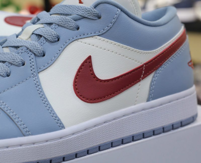 Giày Air Jordan 1 Low Blue Grey Dune Red Best Quality