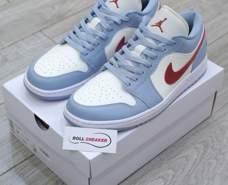 Giày Air Jordan 1 Low Blue Grey Dune Red Best Quality