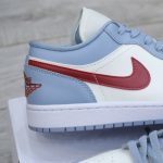 Giày Air Jordan 1 Low Blue Grey Dune Red Best Quality