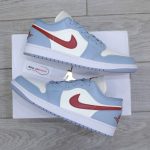 Giày Air Jordan 1 Low Blue Grey Dune Red Best Quality