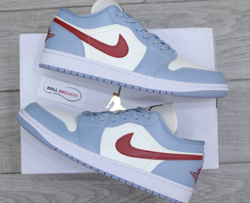 Giày Air Jordan 1 Low Blue Grey Dune Red Best Quality