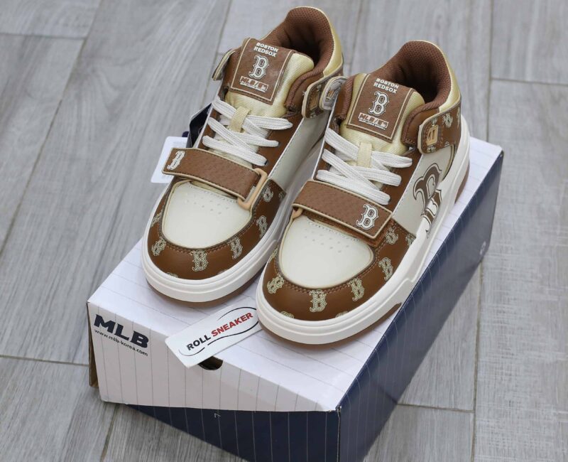 Giày MLB Chunky Liner Mid Boston Monogram Brown Like Auth