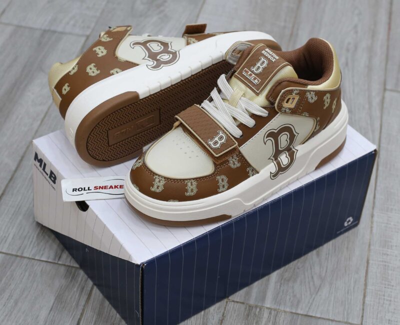 Giày MLB Chunky Liner Mid Boston Monogram Brown Like Auth