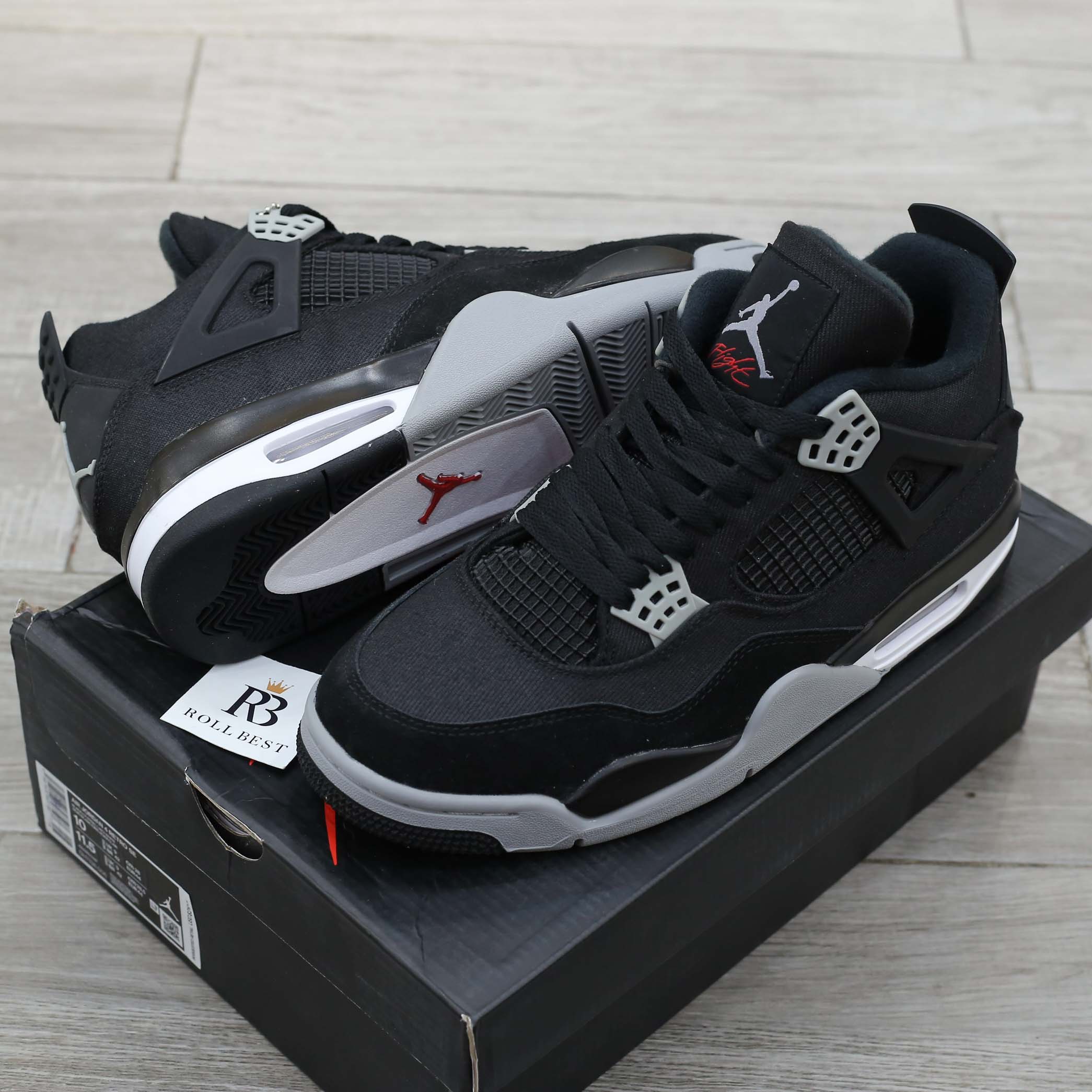 Giày Nike Air Jordan 4 Retro ‘Black Canvas’