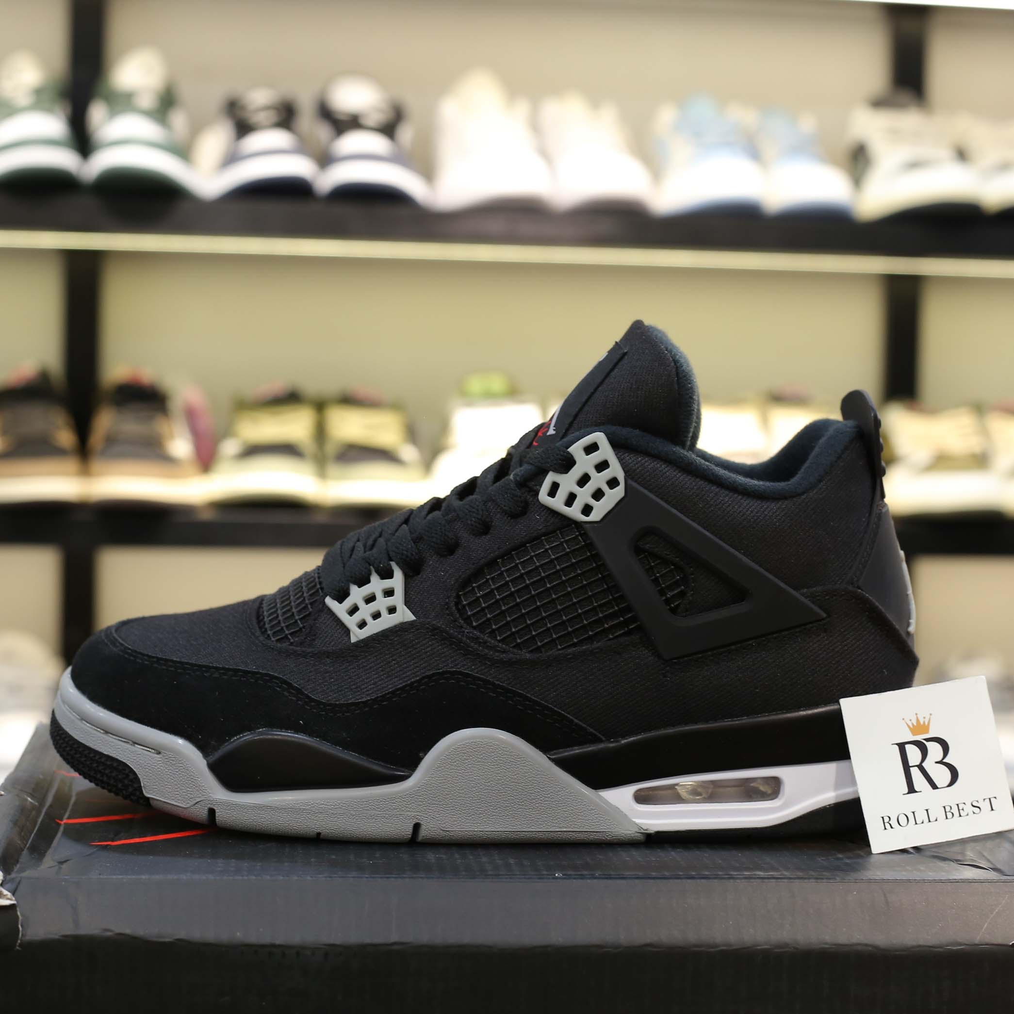 Giày Nike Air Jordan 4 Retro ‘Black Canvas’