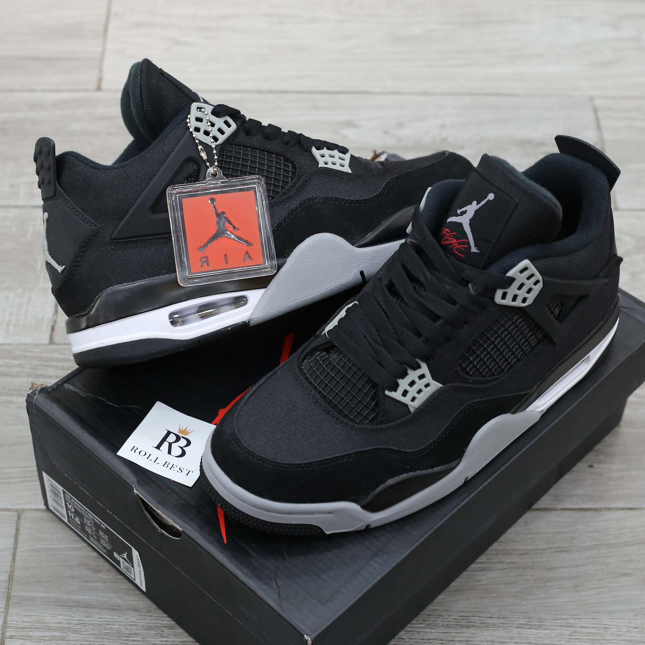 Giày Nike Air Jordan 4 Retro ‘Black Canvas’