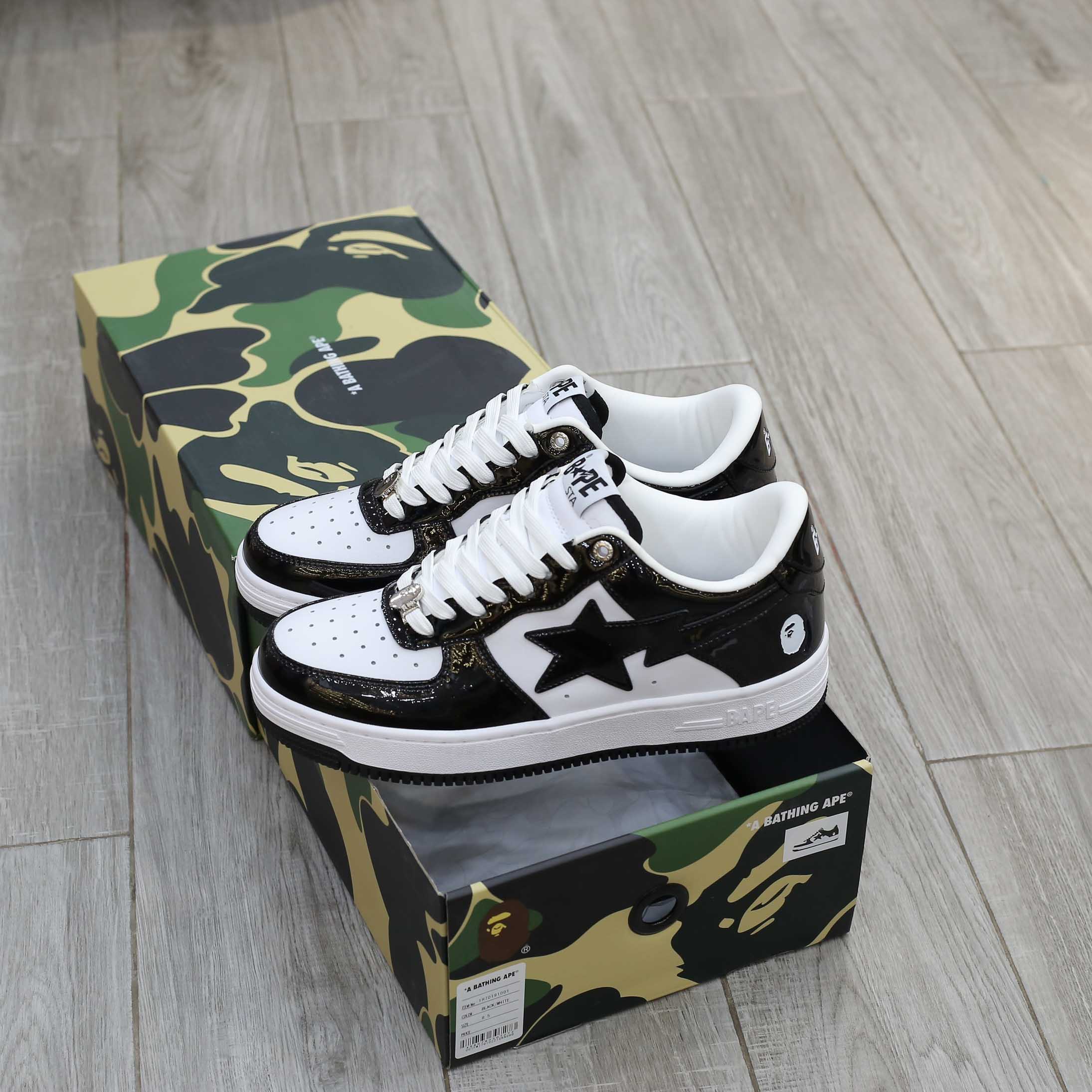 Giày A Bathing Ape Bape Sta Low Black Best Quality