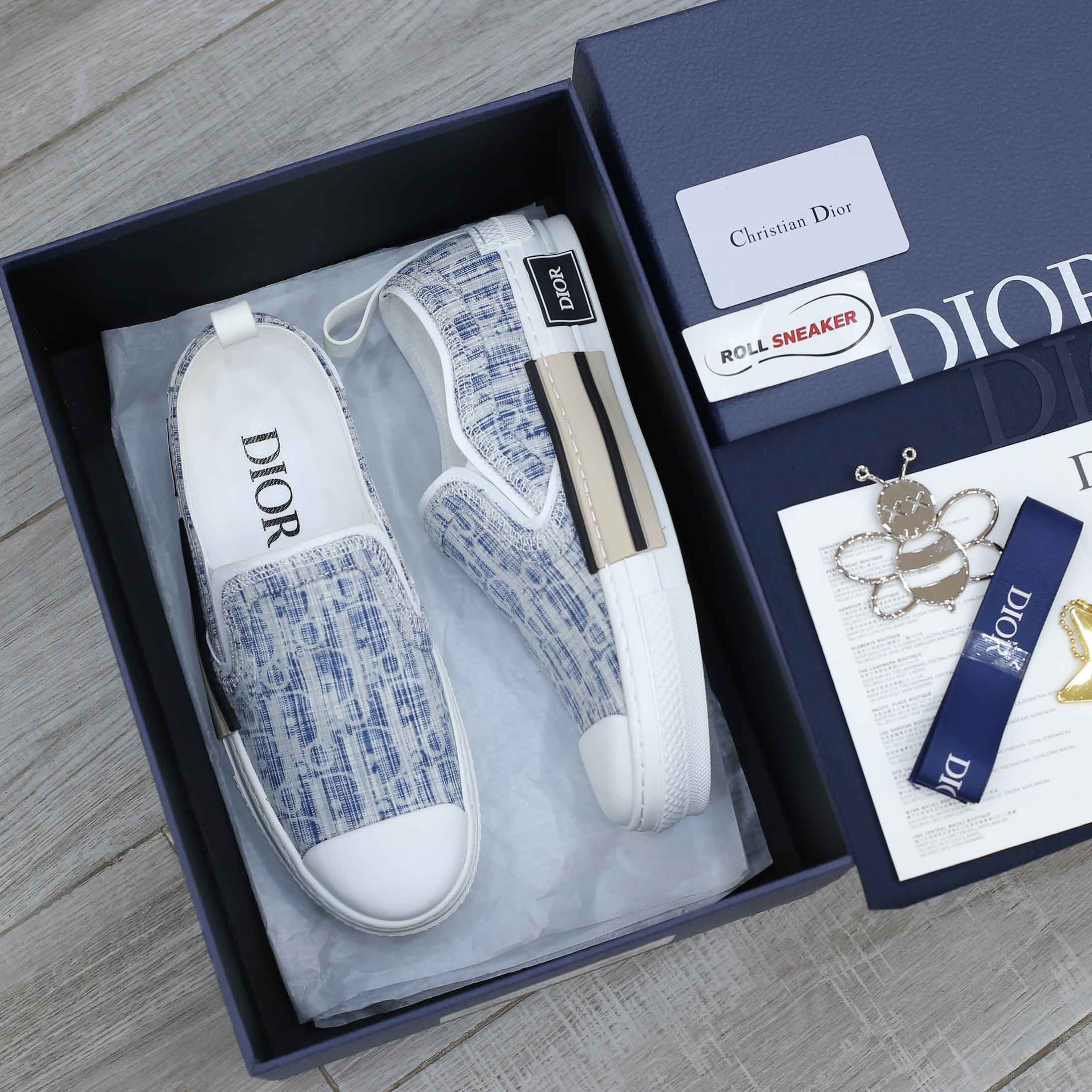 Giày Dior B23 Low Blue Oblique Kasuri Jacquard Best Quality