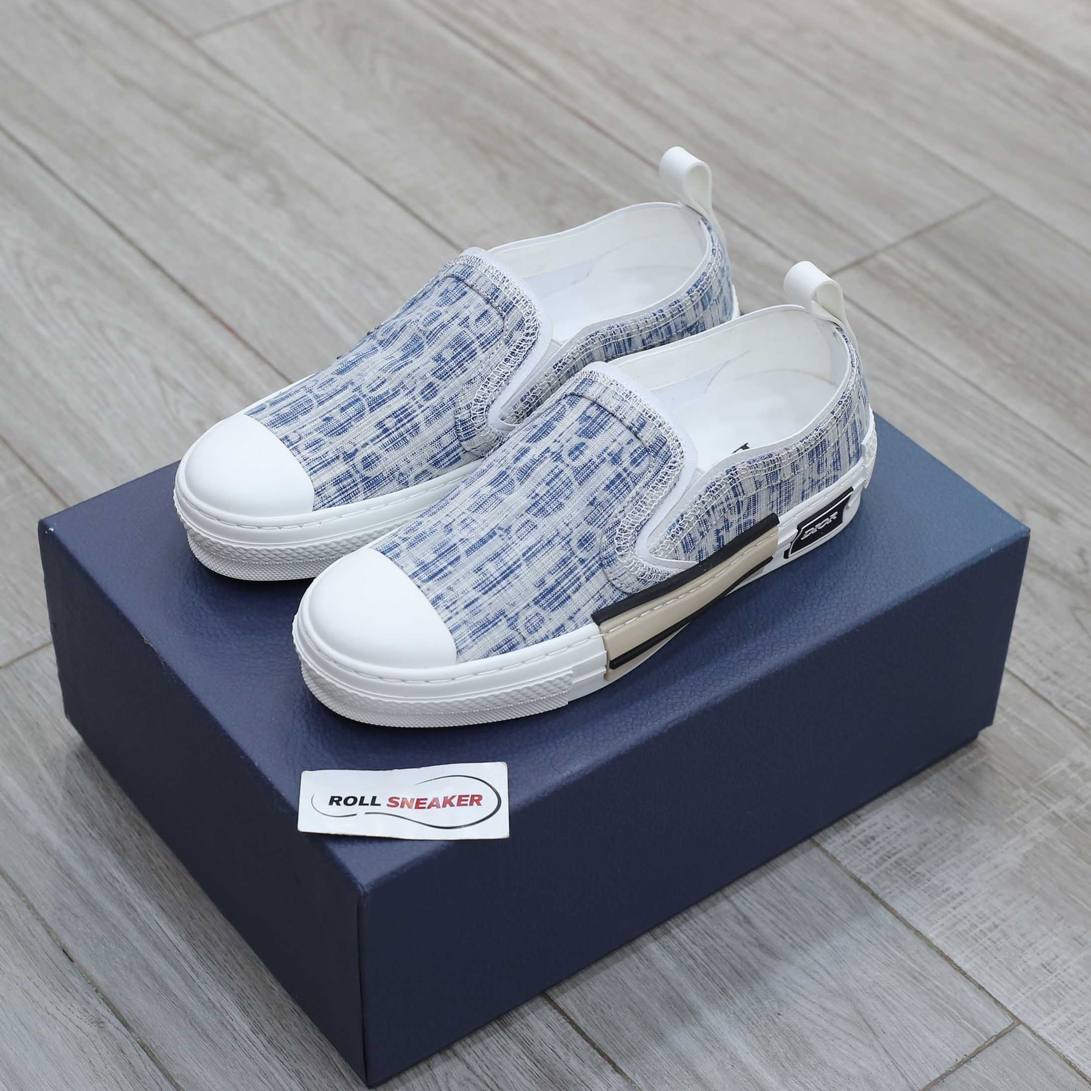 Giày Dior B23 Low Blue Oblique Kasuri Jacquard Best Quality