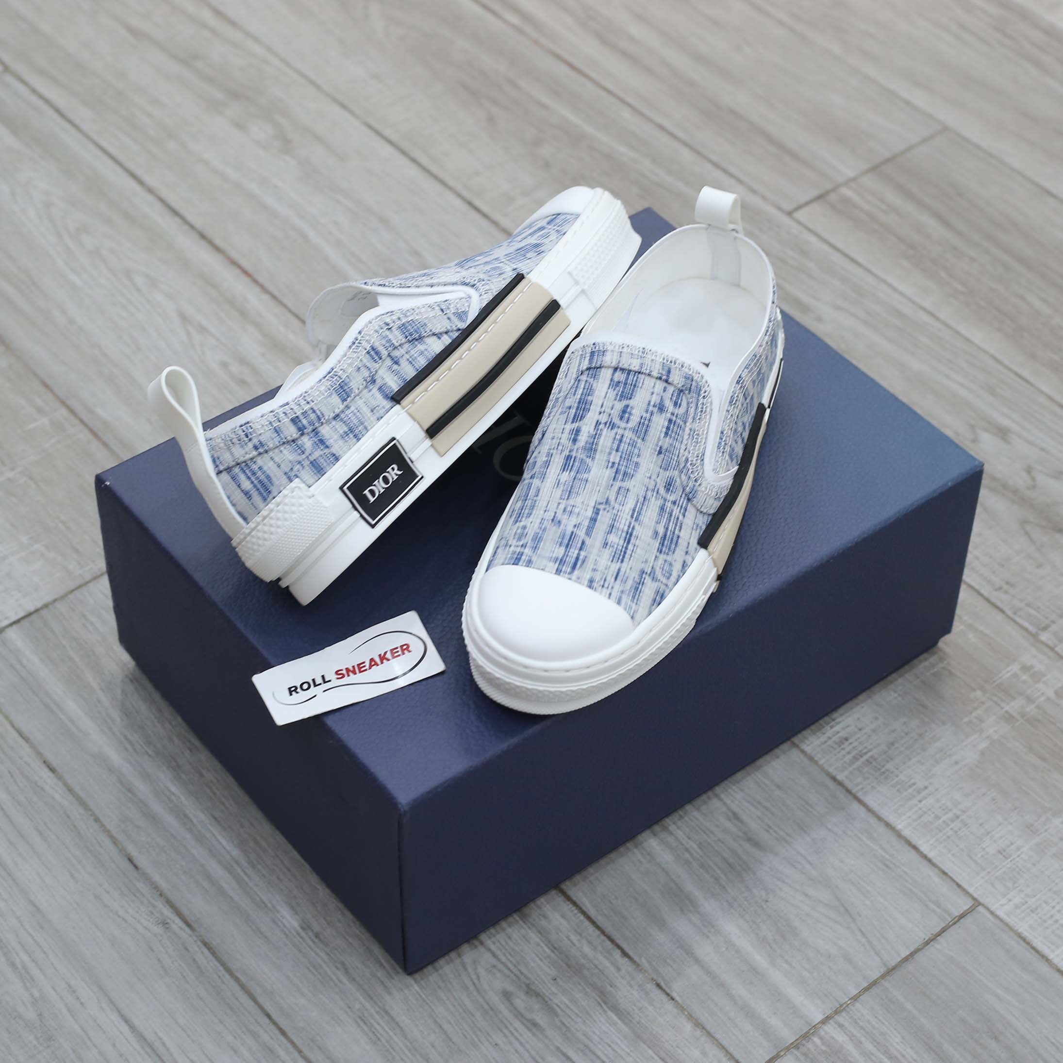 Giày Dior B23 Low Blue Oblique Kasuri Jacquard Best Quality