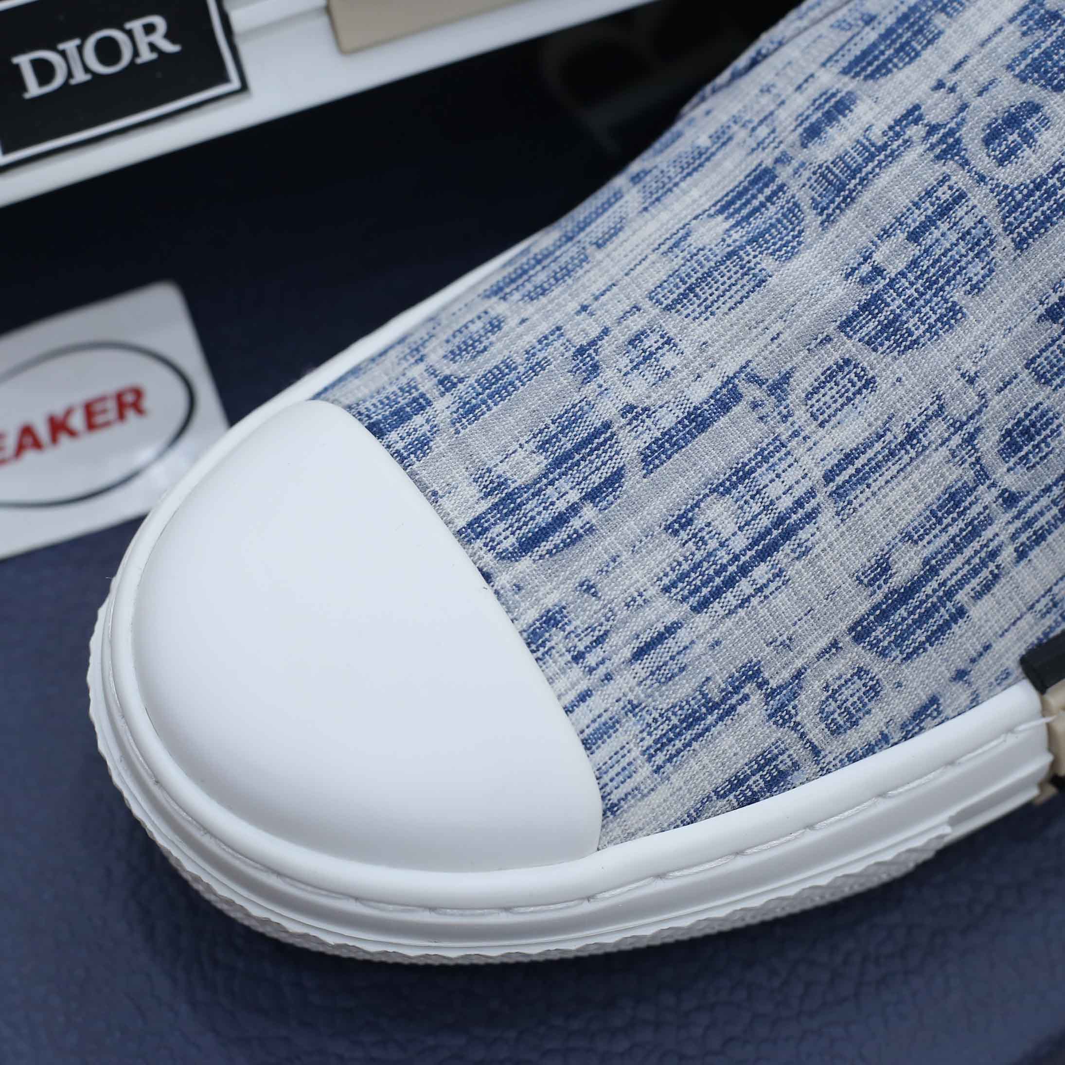 Giày Dior B23 Low Blue Oblique Kasuri Jacquard Best Quality