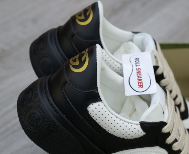 Giày Gucci GG Sneaker Black White leather họa tiết GG dập nổi Best Quality