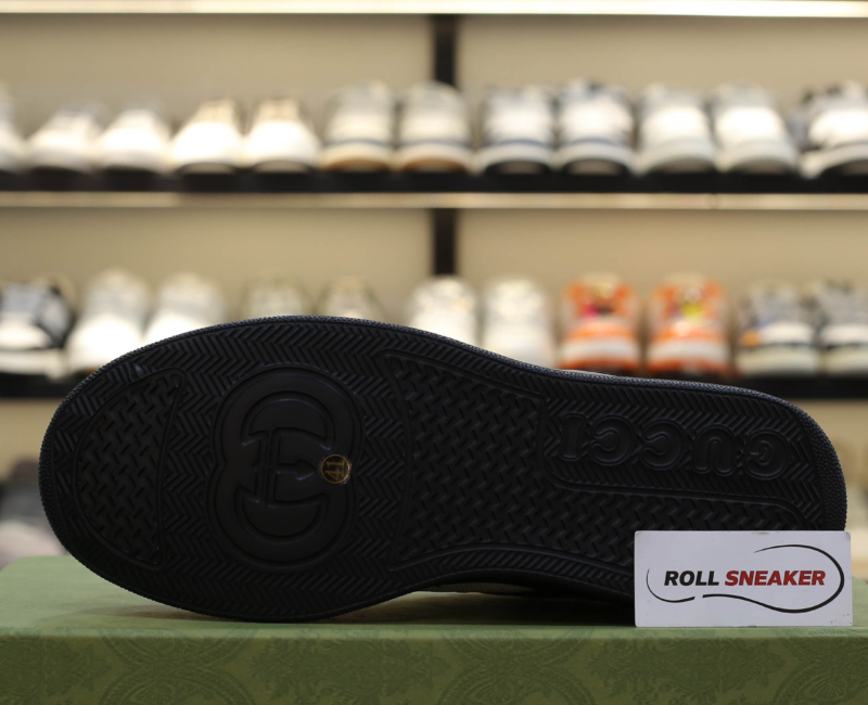 Giày Gucci GG Sneaker Black White leather họa tiết GG dập nổi Best Quality