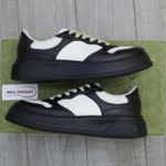 Giày Gucci GG Sneaker Black White leather họa tiết GG dập nổi Best Quality