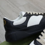 Giày Gucci GG Sneaker Black White leather họa tiết GG dập nổi Best Quality