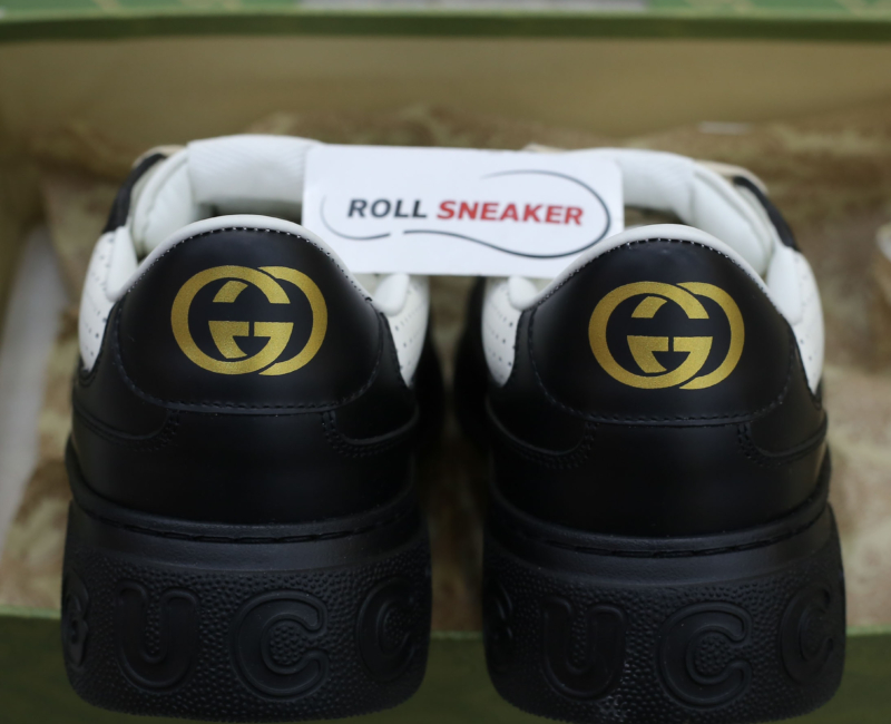 Giày Gucci GG Sneaker Black White leather họa tiết GG dập nổi Best Quality