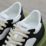Giày Gucci GG Sneaker Black White leather họa tiết GG dập nổi Best Quality