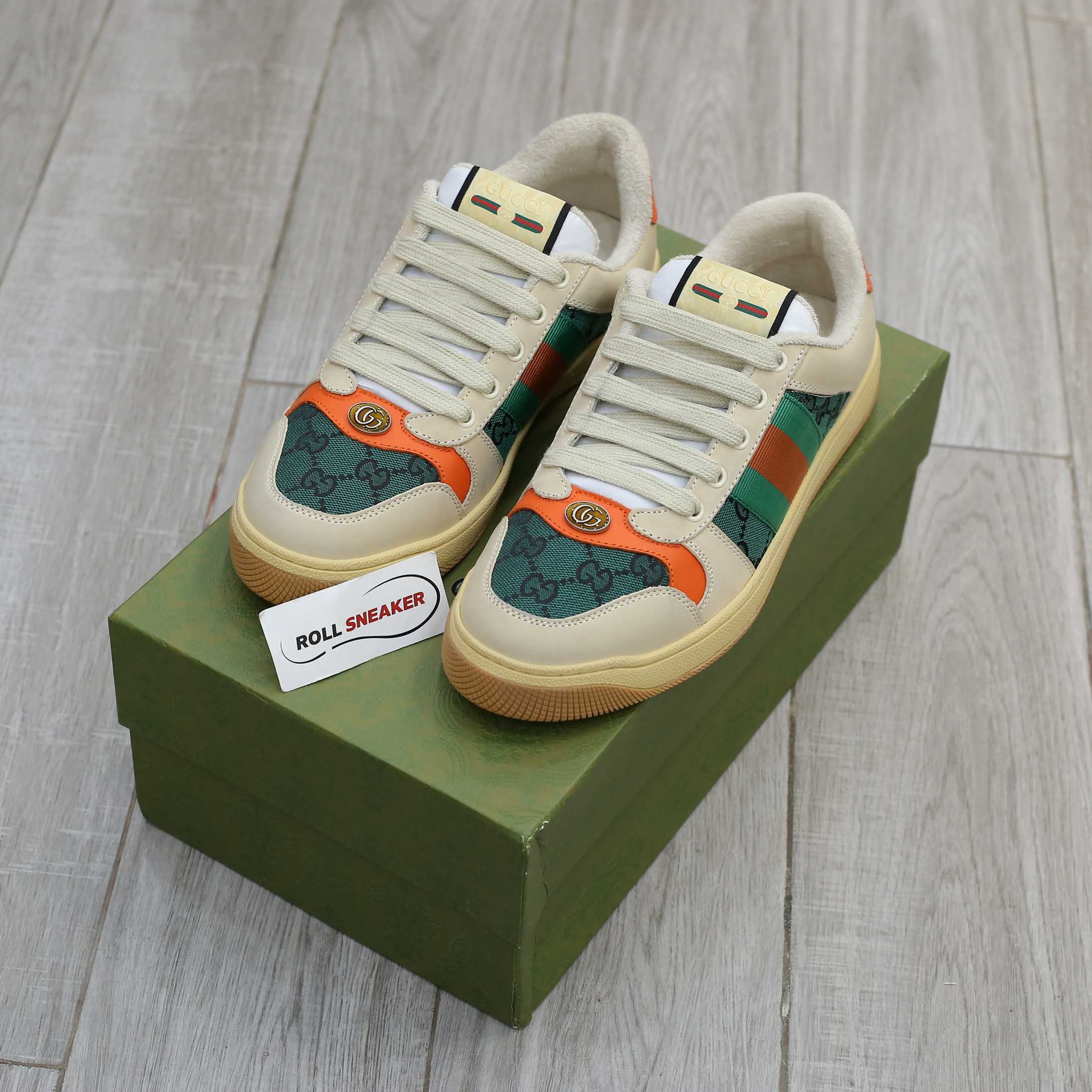 Giày Gucci Screener GG White Green Best Quality