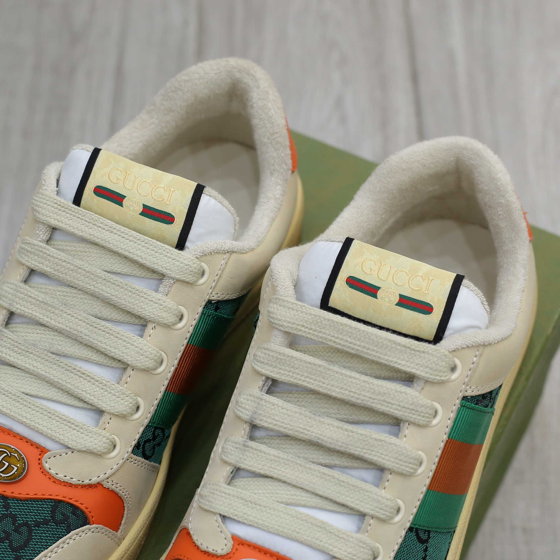 Giày Gucci Screener GG White Green Best Quality