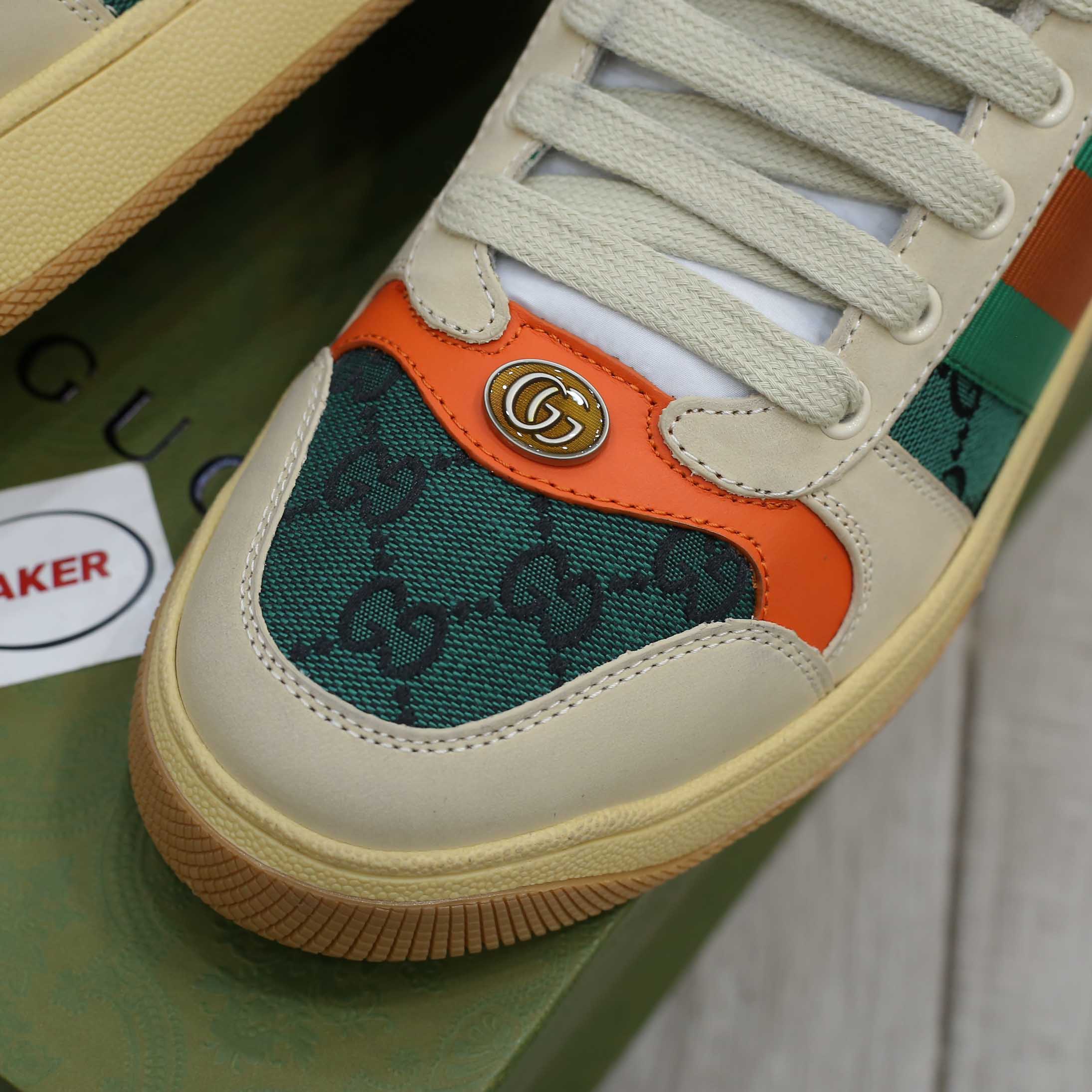 Giày Gucci Screener GG White Green Best Quality