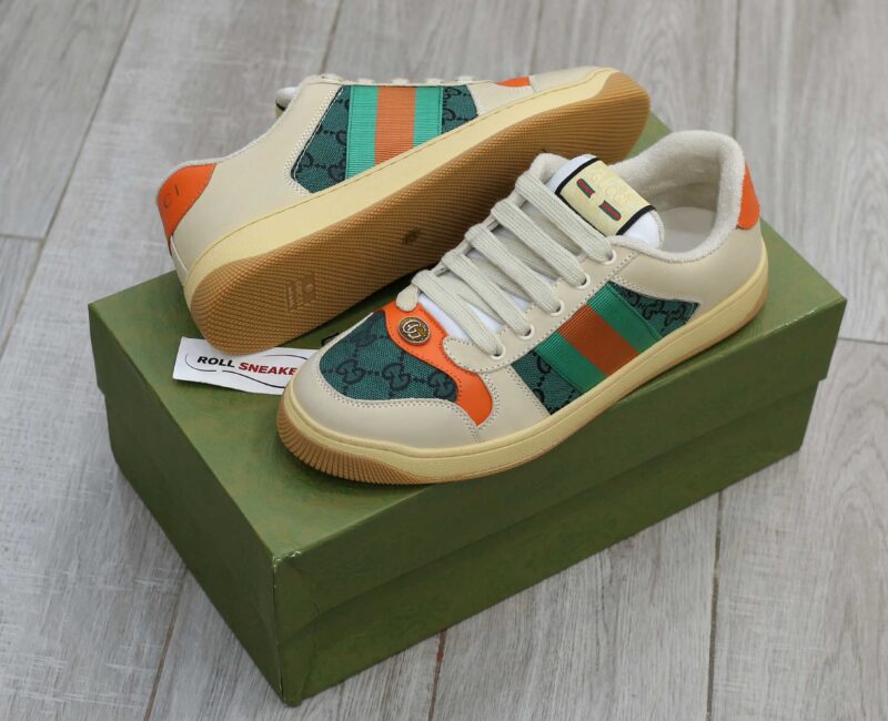 Giày Gucci Screener GG White Green Best Quality