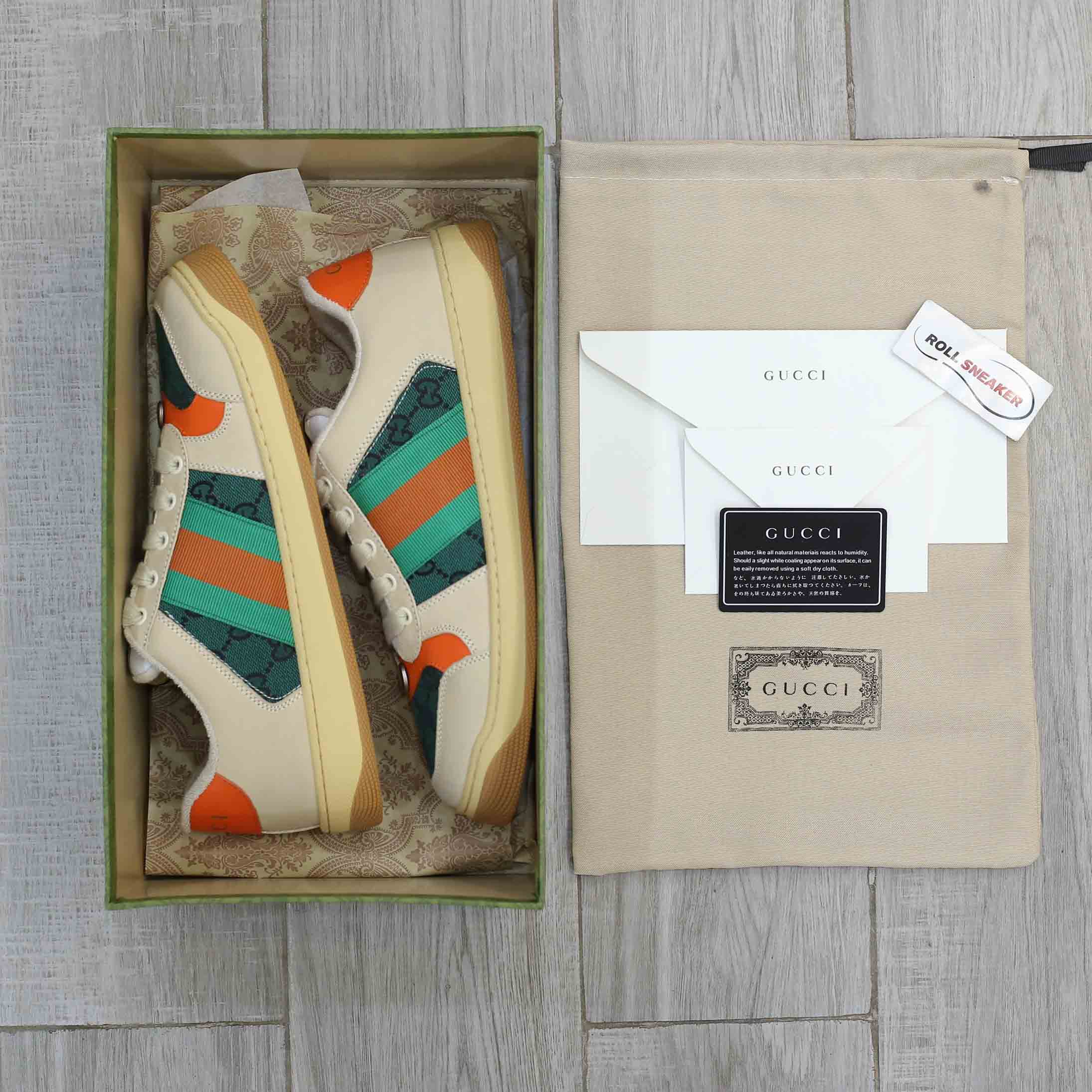 Giày Gucci Screener GG White Green Best Quality