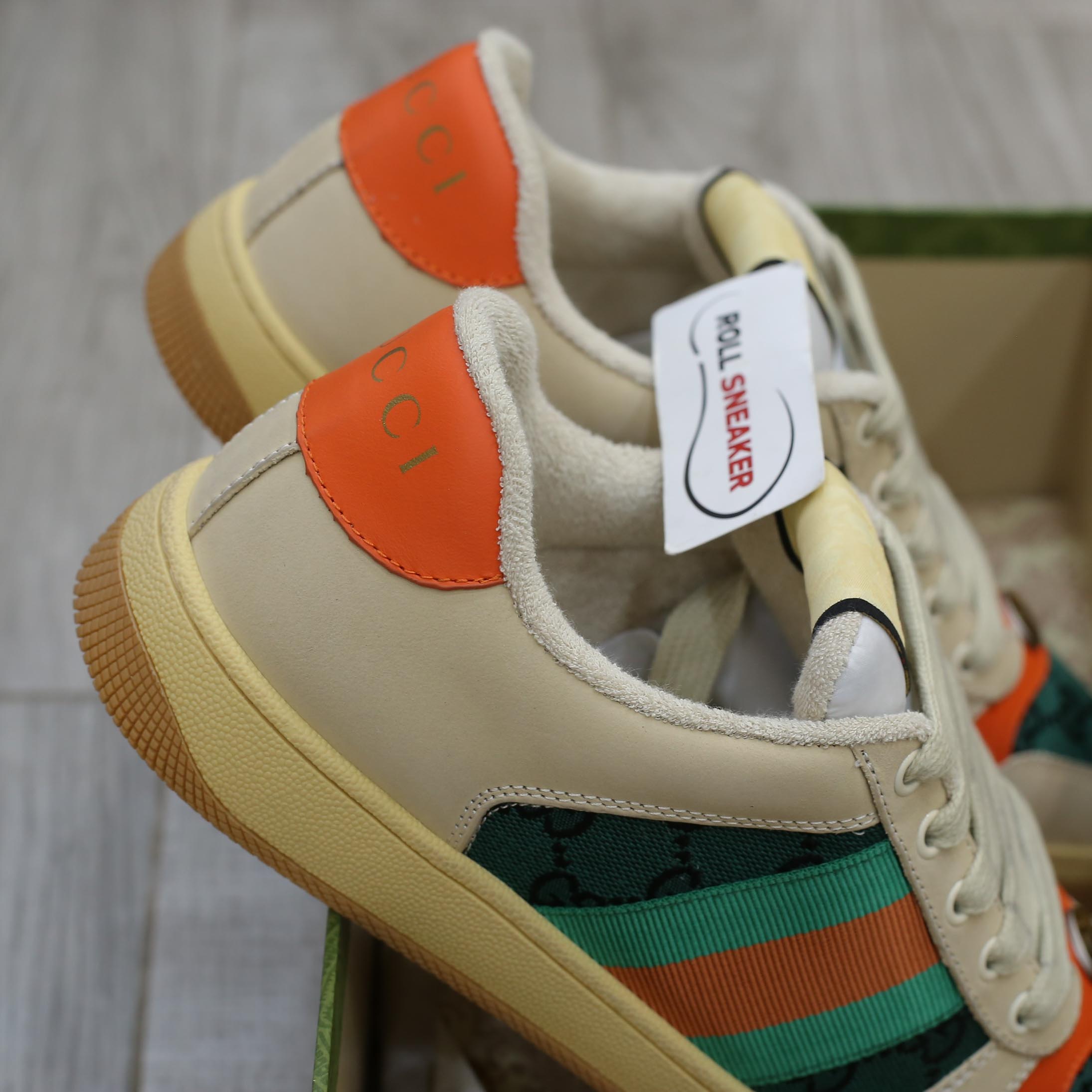 Giày Gucci Screener GG White Green Best Quality