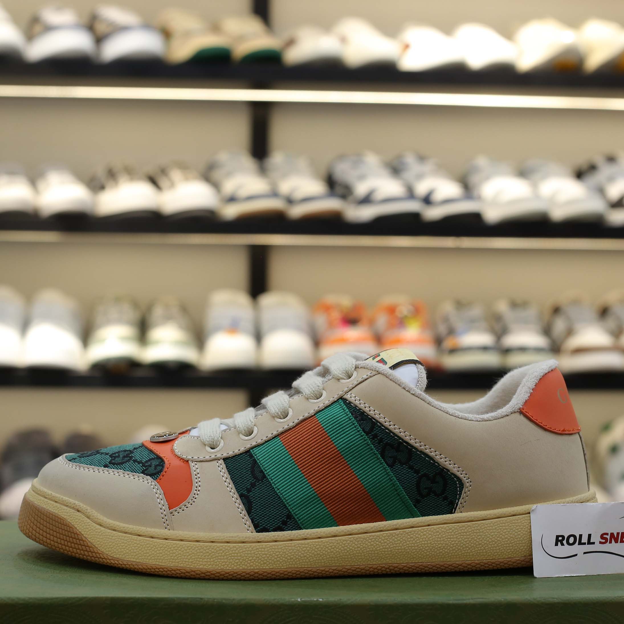 Giày Gucci Screener GG White Green Best Quality
