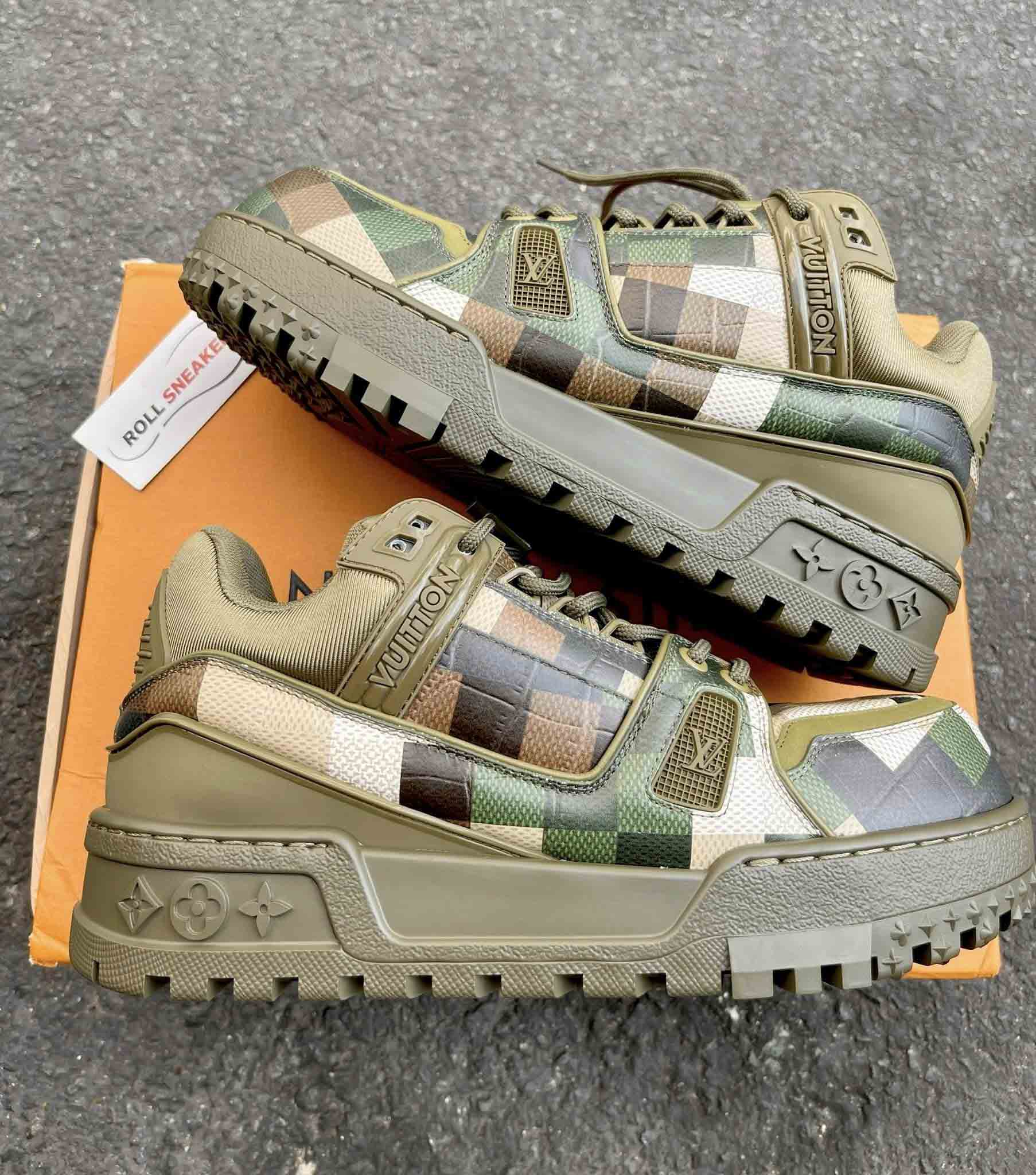Giày Louis Vuitton LV Trainer Maxi Green Damoflage Damier Best Quality