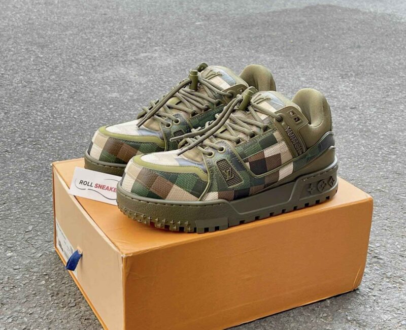 Giày Louis Vuitton LV Trainer Maxi Green Damoflage Damier Best Quality