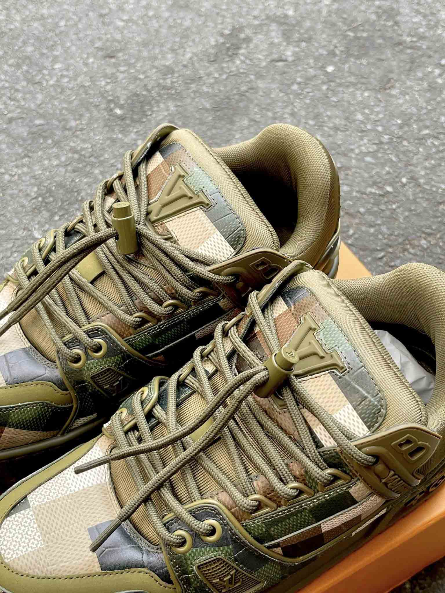 Giày Louis Vuitton LV Trainer Maxi Green Damoflage Damier Best Quality