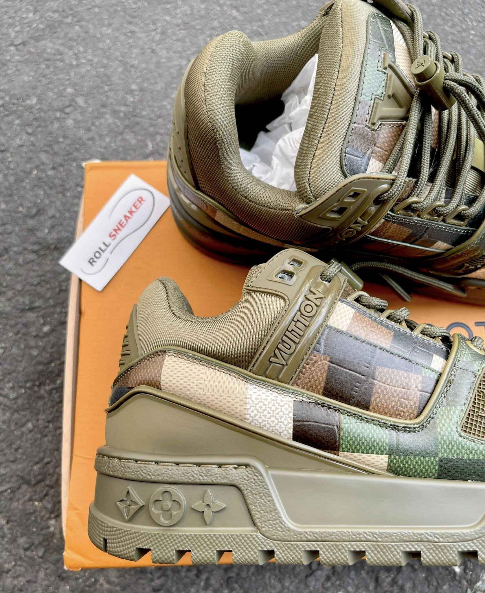 Giày Louis Vuitton LV Trainer Maxi Green Damoflage Damier Best Quality