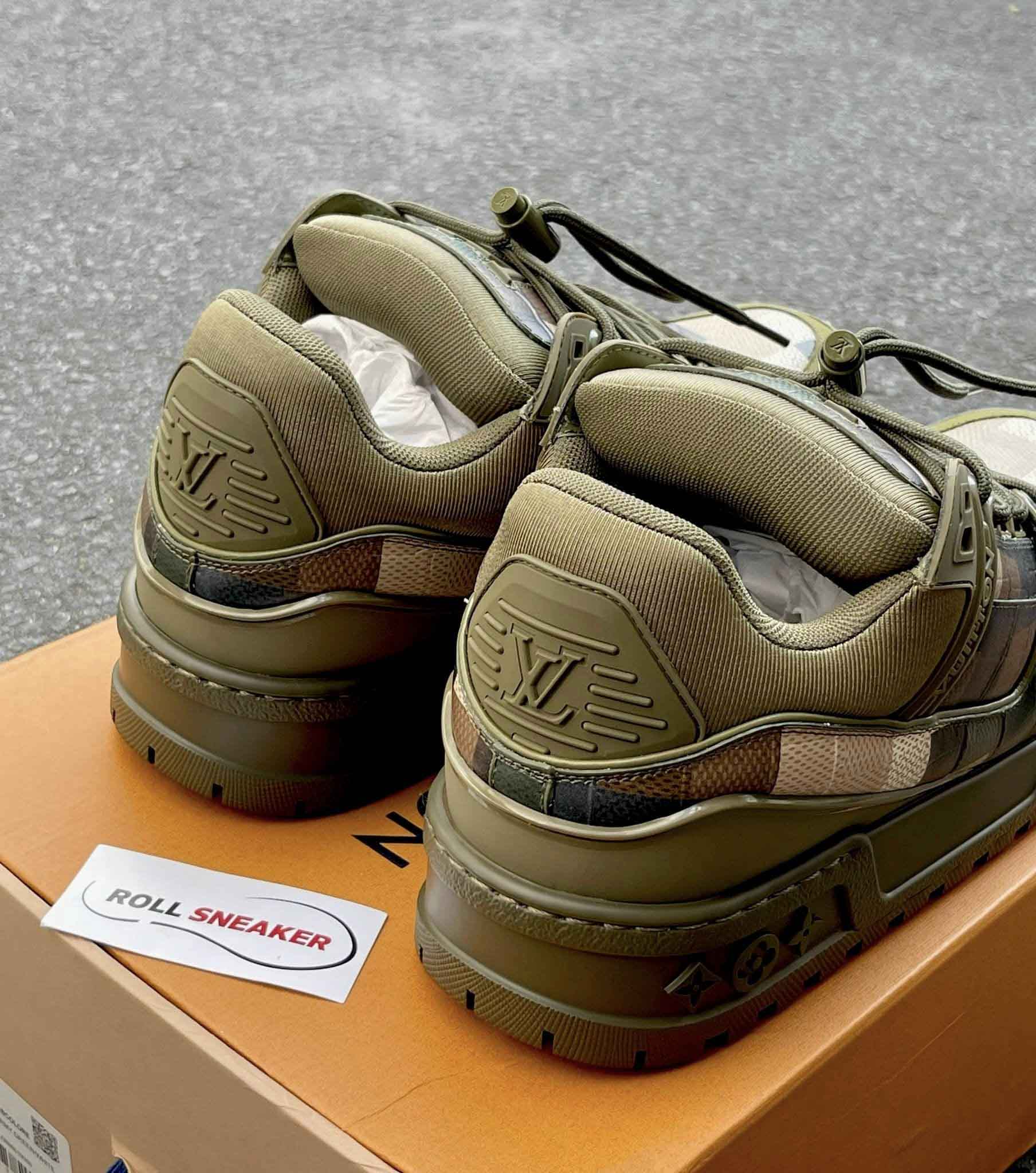 Giày Louis Vuitton LV Trainer Maxi Green Damoflage Damier Best Quality