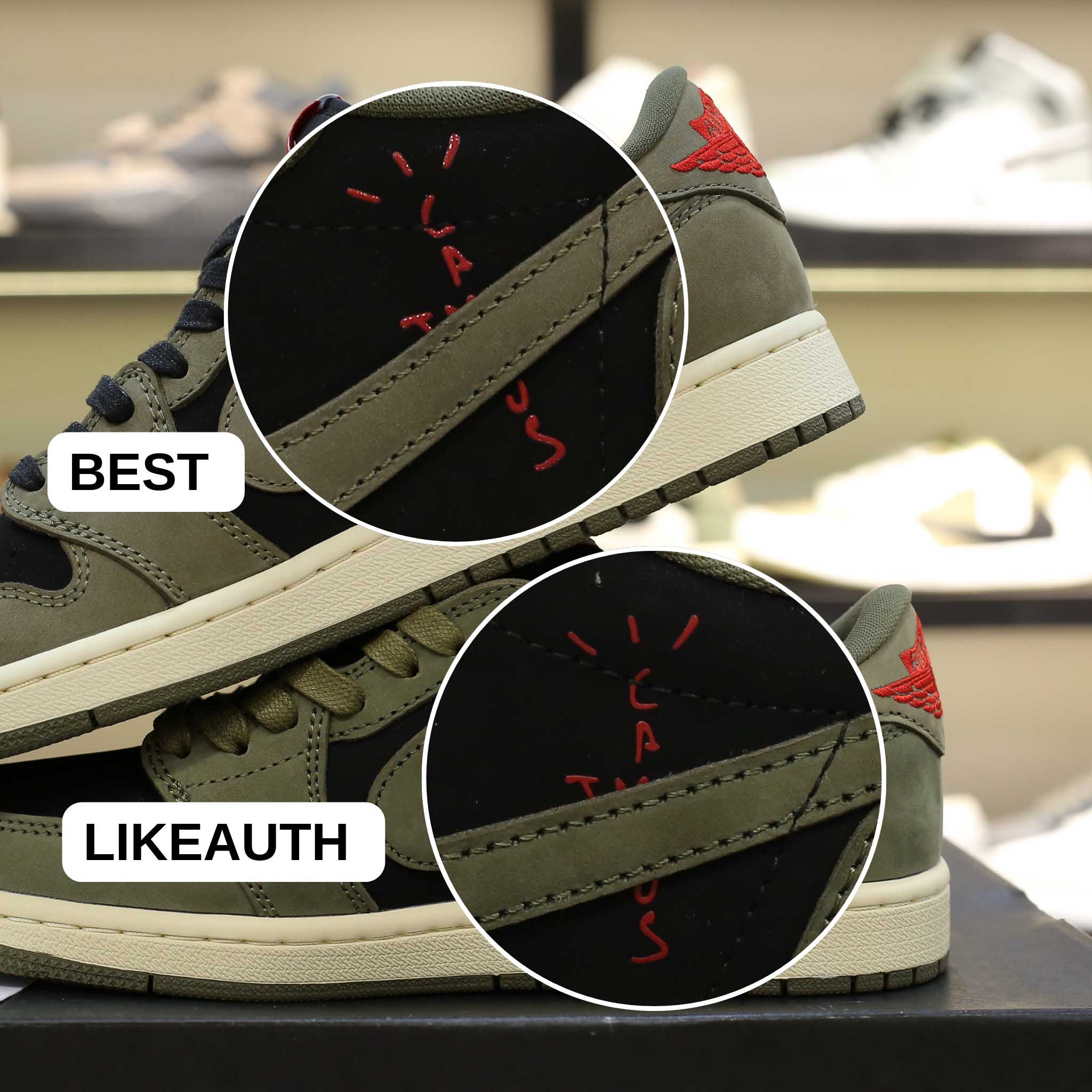 Giày Nike Air Jordan 1 Low Travis Scott Black Olive Best Quality